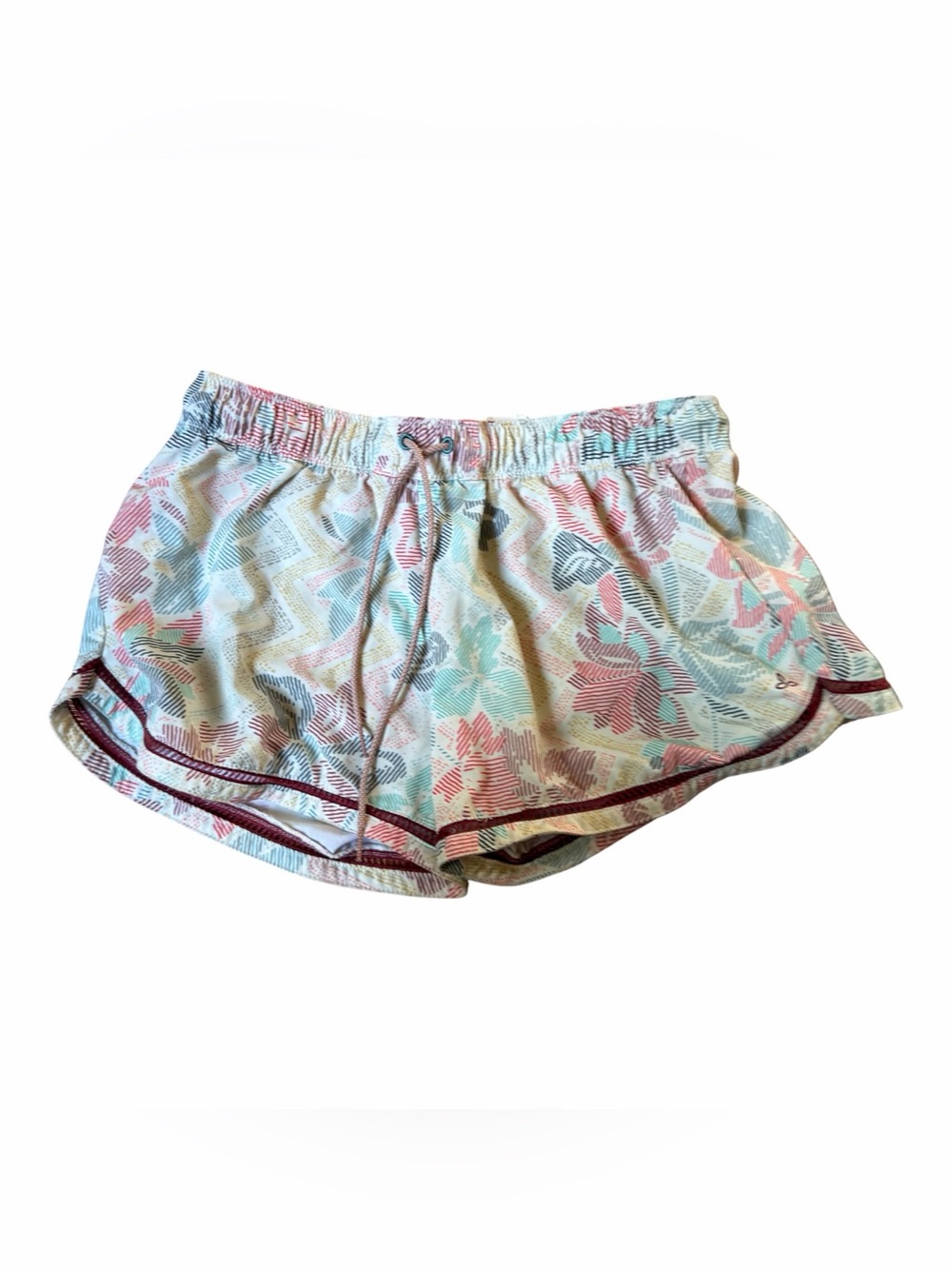 prAna Mariya Shorts Women’s Medium Cream Floral Geometric Print Drawstring - Picture 2 of 10